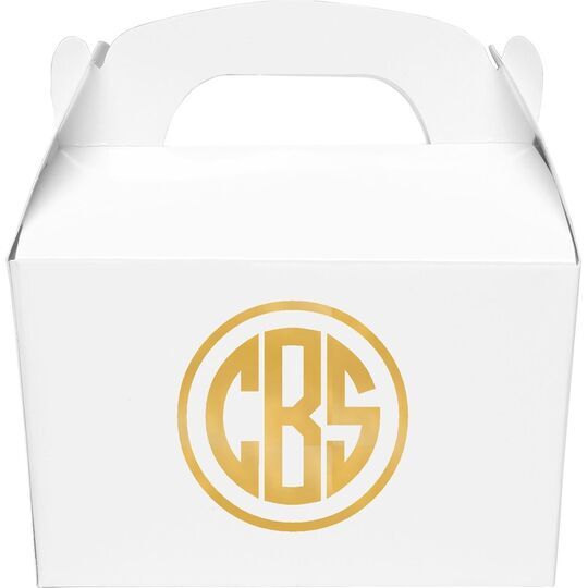 Framed Rounded Monogram Gable Favor Boxes