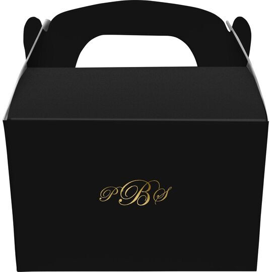 Elegant Script Monogram Gable Favor Boxes