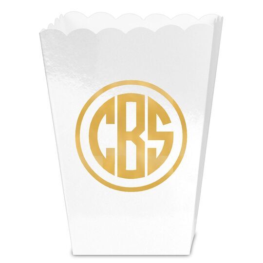 Framed Rounded Monogram Mini Popcorn Boxes