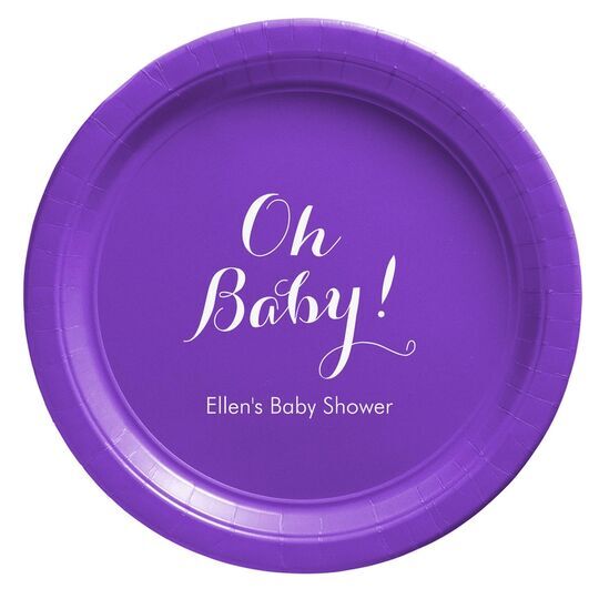 Elegant Oh Baby Paper Plates