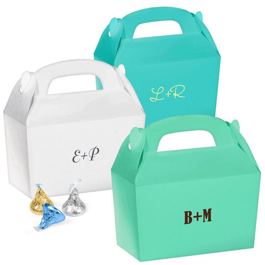 Large Initials Gable Favor Boxes