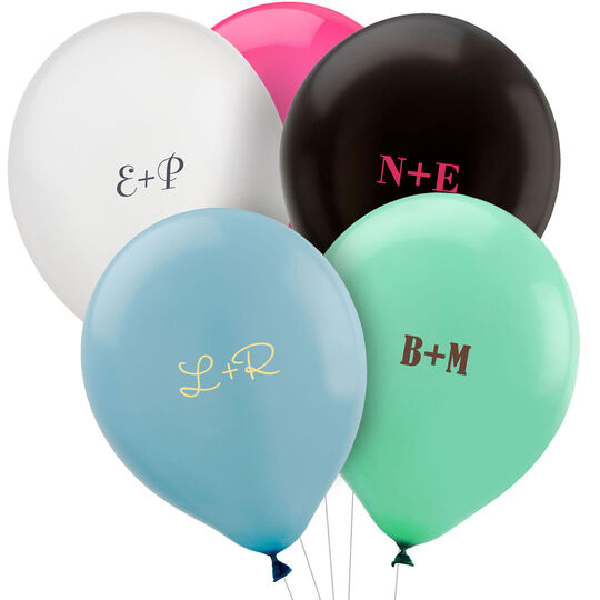 Large Initials Latex Balloons