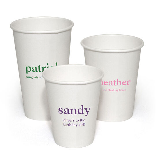 Custom Paper Coffee Cups, Company Logo Coffee Cups, Paper Cups, Paper Party  Cups, Wedding Cups, Personalized Cups, Coffee Bar, Hot Chocolate 