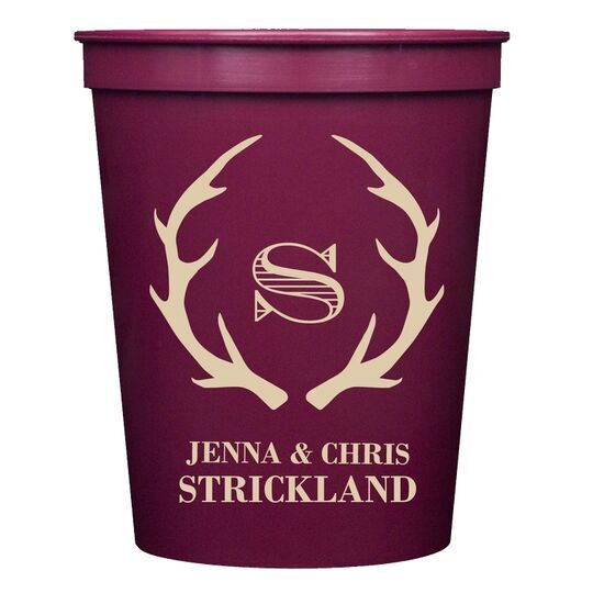 Large Initial Antlers Stadium Cups