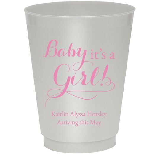 It's A Girl Colored Shatterproof Cups