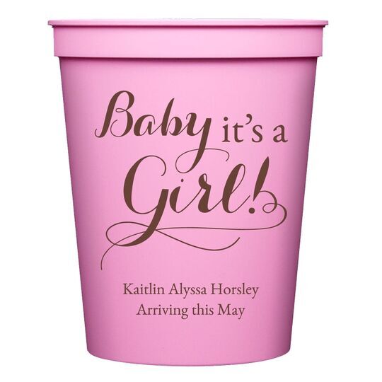 It's A Girl Stadium Cups