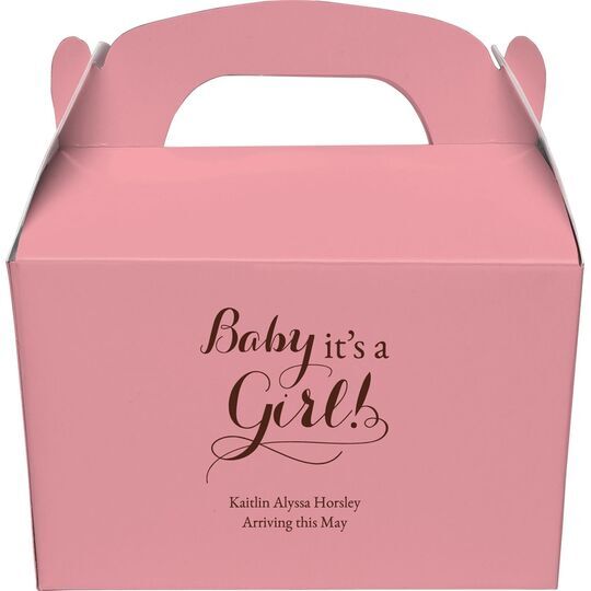 It's A Girl Gable Favor Boxes