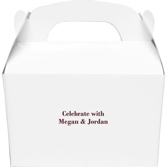 Basic Text of Your Choice Gable Favor Boxes