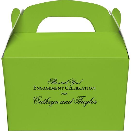 Basic Text of Your Choice Gable Favor Boxes