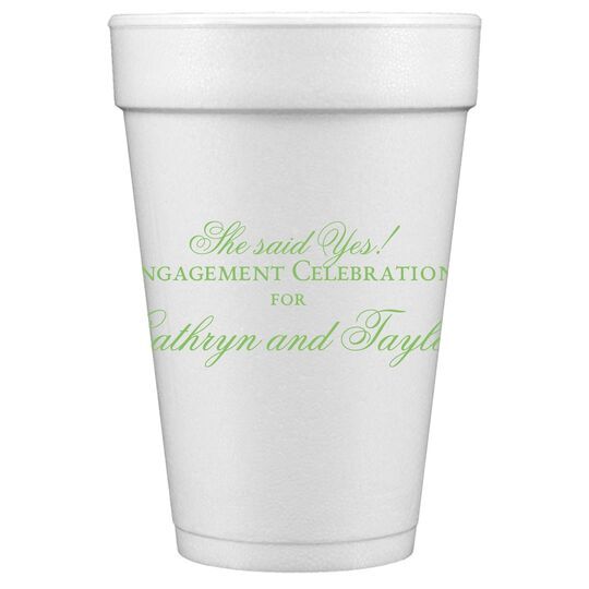 Basic Text of Your Choice Styrofoam Cups