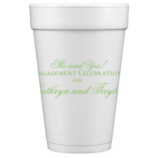 Basic Text of Your Choice Styrofoam Cups