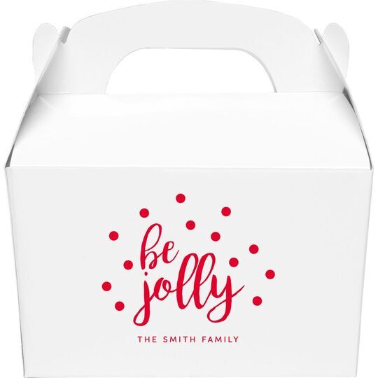 Confetti Dots Be Jolly Gable Favor Boxes