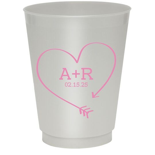 Heart Made of Arrow Colored Shatterproof Cups