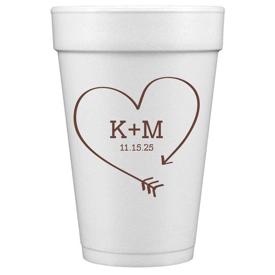 Heart Made of Arrow Styrofoam Cups