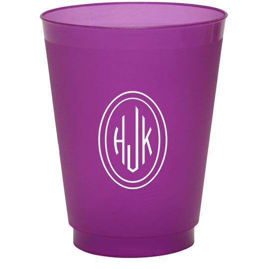 Outline Shaped Oval Monogram Colored Shatterproof Cups