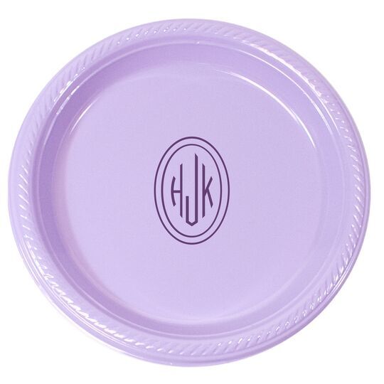 Outline Shaped Oval Monogram Plastic Plates