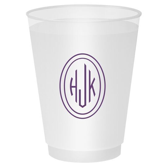 Outline Shaped Oval Monogram Shatterproof Cups