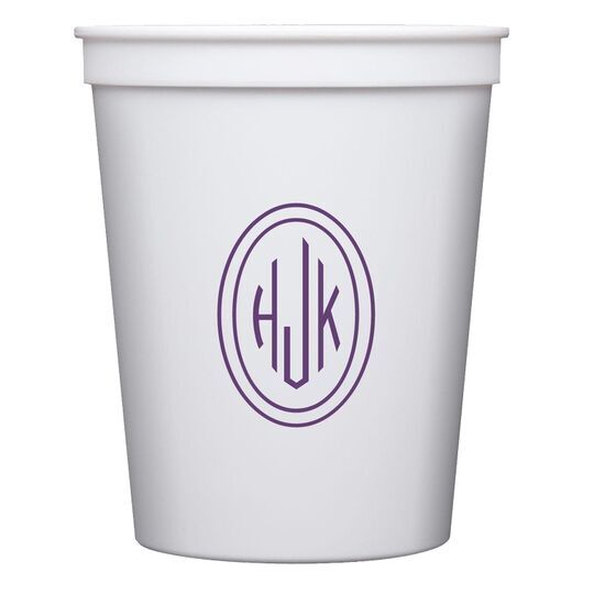 Outline Shaped Oval Monogram Stadium Cups