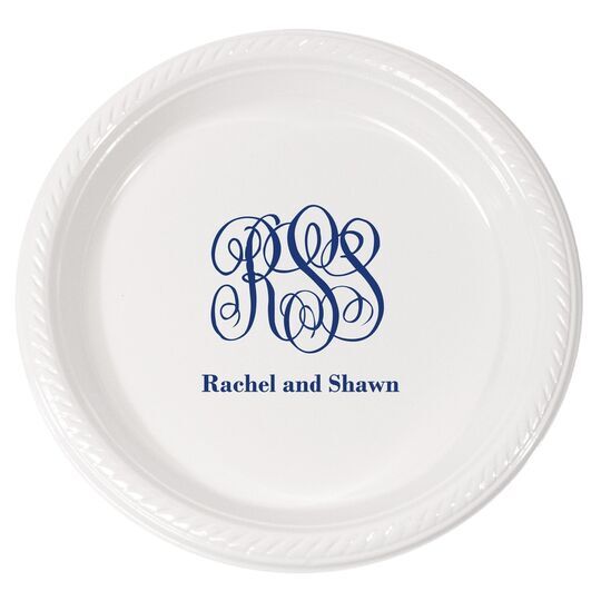 Large Script Monogram with Text Plastic Plates