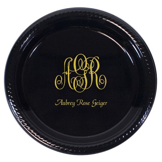 Large Script Monogram with Text Plastic Plates