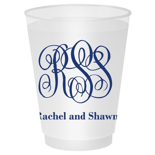 Large Script Monogram with Text Shatterproof Cups