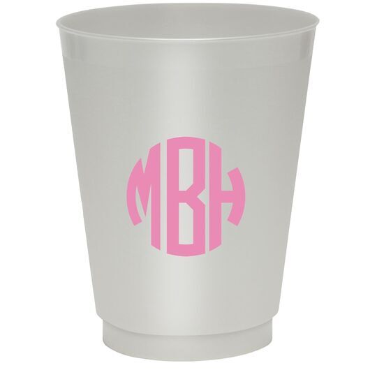 Rounded Monogram Colored Shatterproof Cups