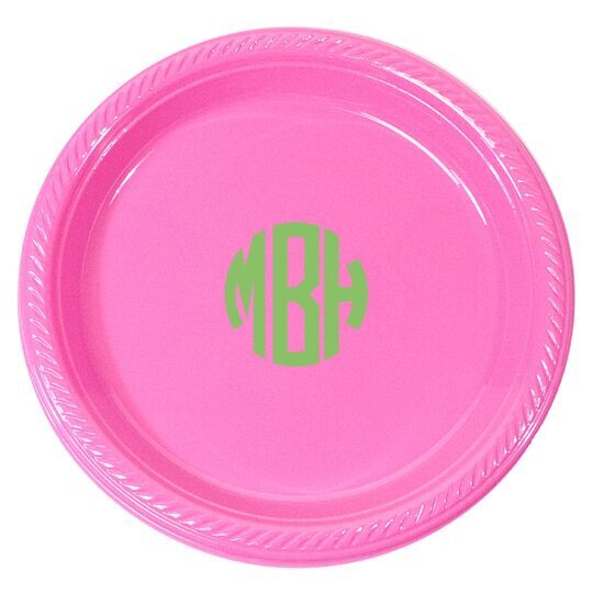 Rounded Monogram Plastic Plates