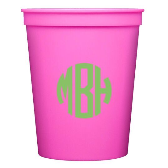 Rounded Monogram Stadium Cups