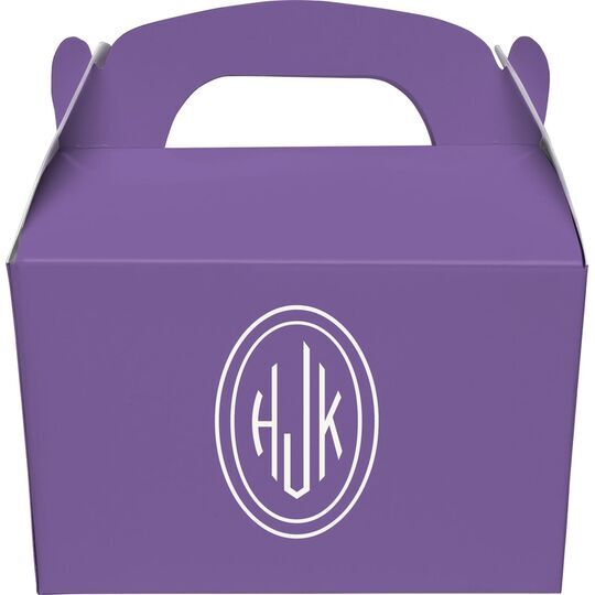 Outline Shaped Oval Monogram Gable Favor Boxes