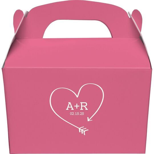 Heart Made of Arrow Gable Favor Boxes