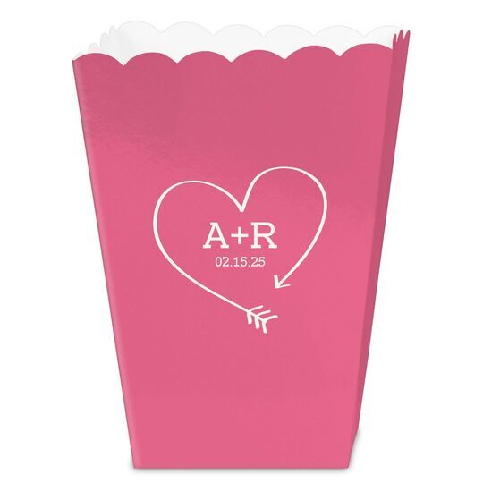 Heart Made of Arrow Mini Popcorn Boxes