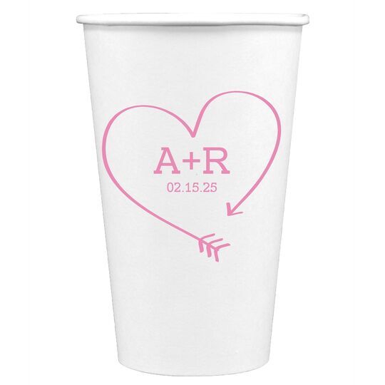 Heart Made of Arrow Paper Coffee Cups