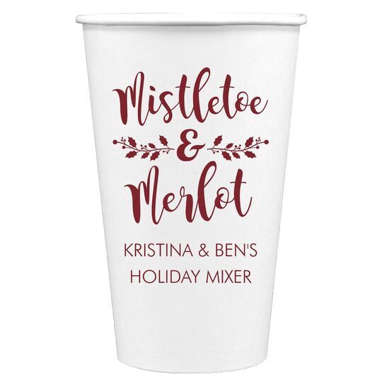 Mistletoe and Merlot Paper Coffee Cups