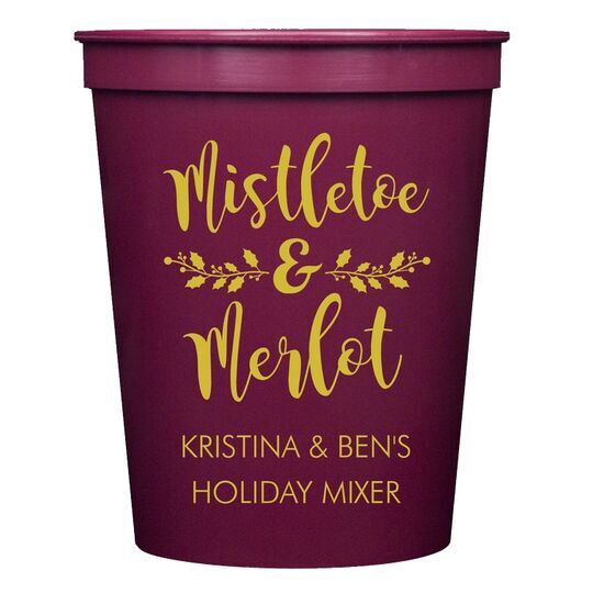 Mistletoe and Merlot Stadium Cups