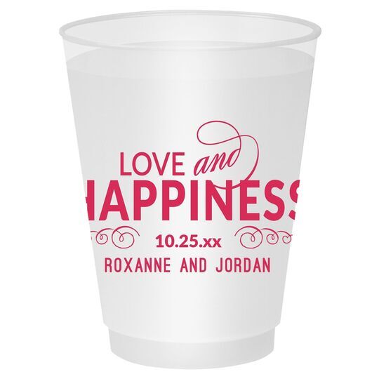 Love and Happiness Scroll Shatterproof Cups