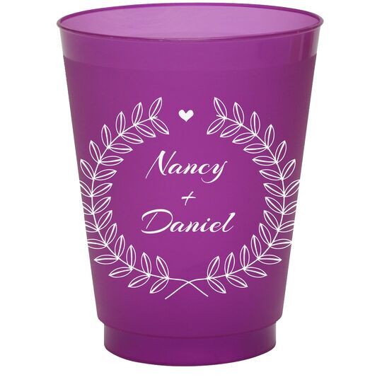 Heart and Wreath Colored Shatterproof Cups