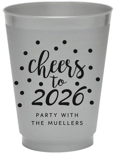 Confetti Dots Cheers to the New Year Colored Shatterproof Cups