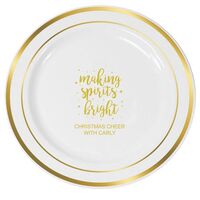 Making Spirits Bright Premium Banded Plastic Plates