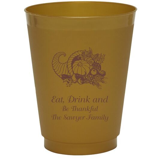 Thanksgiving Horn Colored Shatterproof Cups