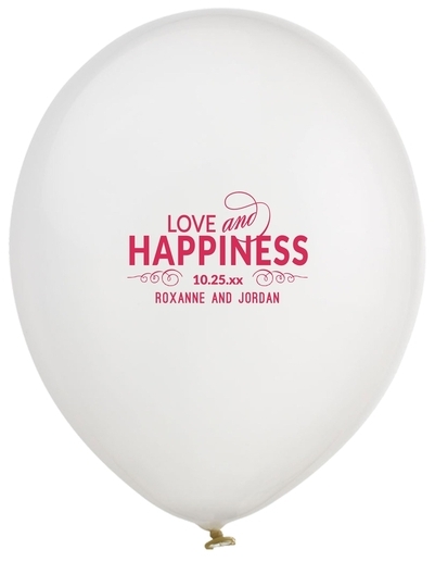 Love and Happiness Scroll Latex Balloons