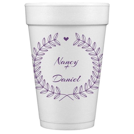 Heart and Wreath Styrofoam Cups