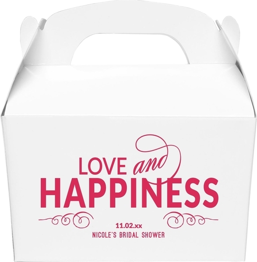 Love and Happiness Scroll Gable Favor Boxes