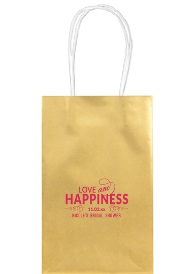 Love and Happiness Scroll Medium Twisted Handled Bags