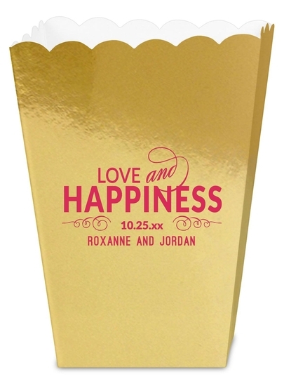 Love and Happiness Scroll Mini Popcorn Boxes