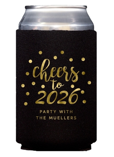 Confetti Dots Cheers to the New Year Collapsible Huggers