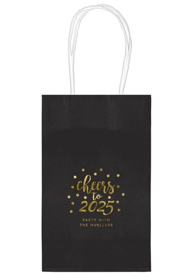 Confetti Dots Cheers to the New Year Medium Twisted Handled Bags