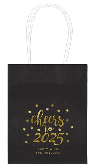 Confetti Dots Cheers to the New Year Mini Twisted Handled Bags