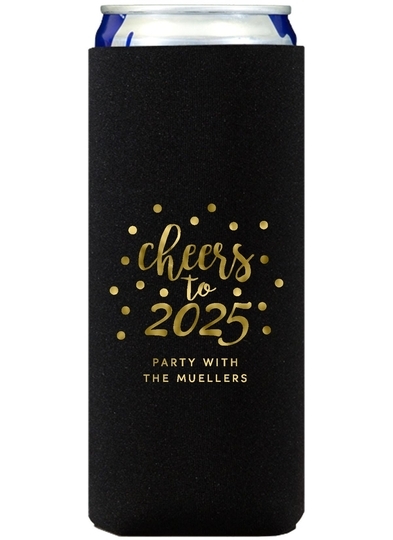 Confetti Dots Cheers to the New Year Collapsible Slim Huggers