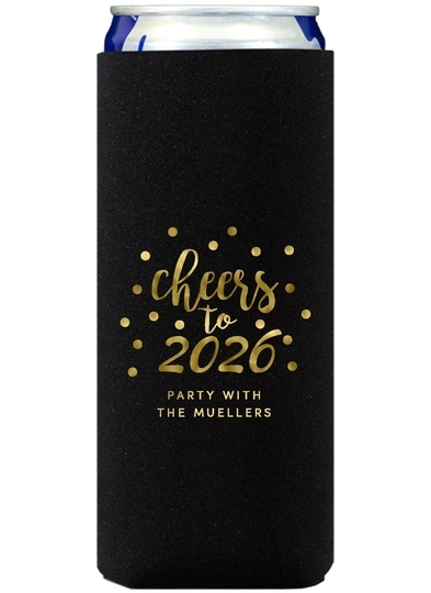 Confetti Dots Cheers to the New Year Collapsible Slim Huggers