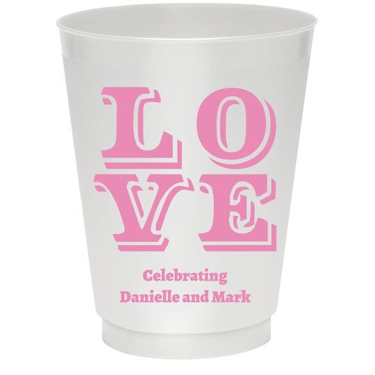 Retro Love Colored Shatterproof Cups